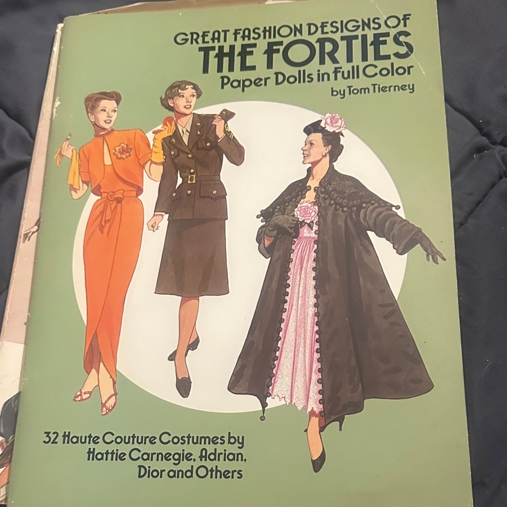 The Forties Paper Dolls Book - Illustrated Cover in Green